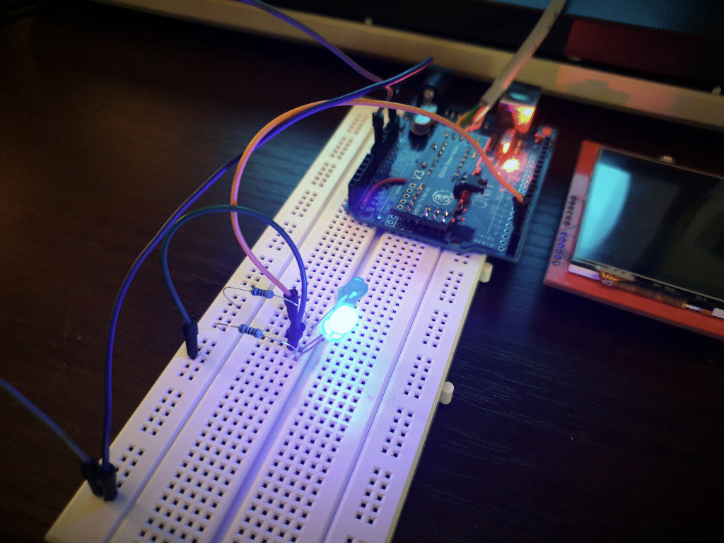 LED diodes on the breadboard